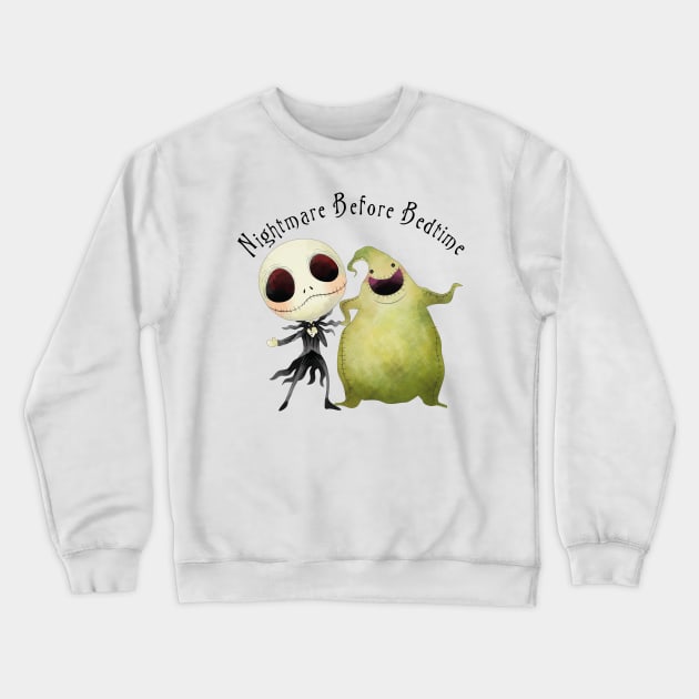 Nightmare Before Bedtime Crewneck Sweatshirt by WalkingMombieDesign